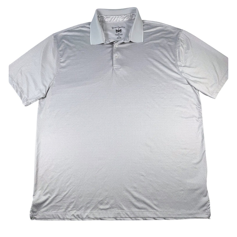 Hickey Freeman Polo Shirt Mens XXL Grey‎ Golf Geometric Performance